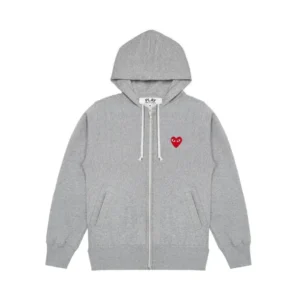 CDG Hoodie Grey Multi Heart – Zip up