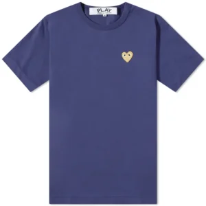 Comme Des Garcons Play Gold Heart Logo Tee Shirt